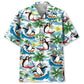 Hawaiian Shirt / Adults / S Funny Penguin Surfing Hawaiian Shirt