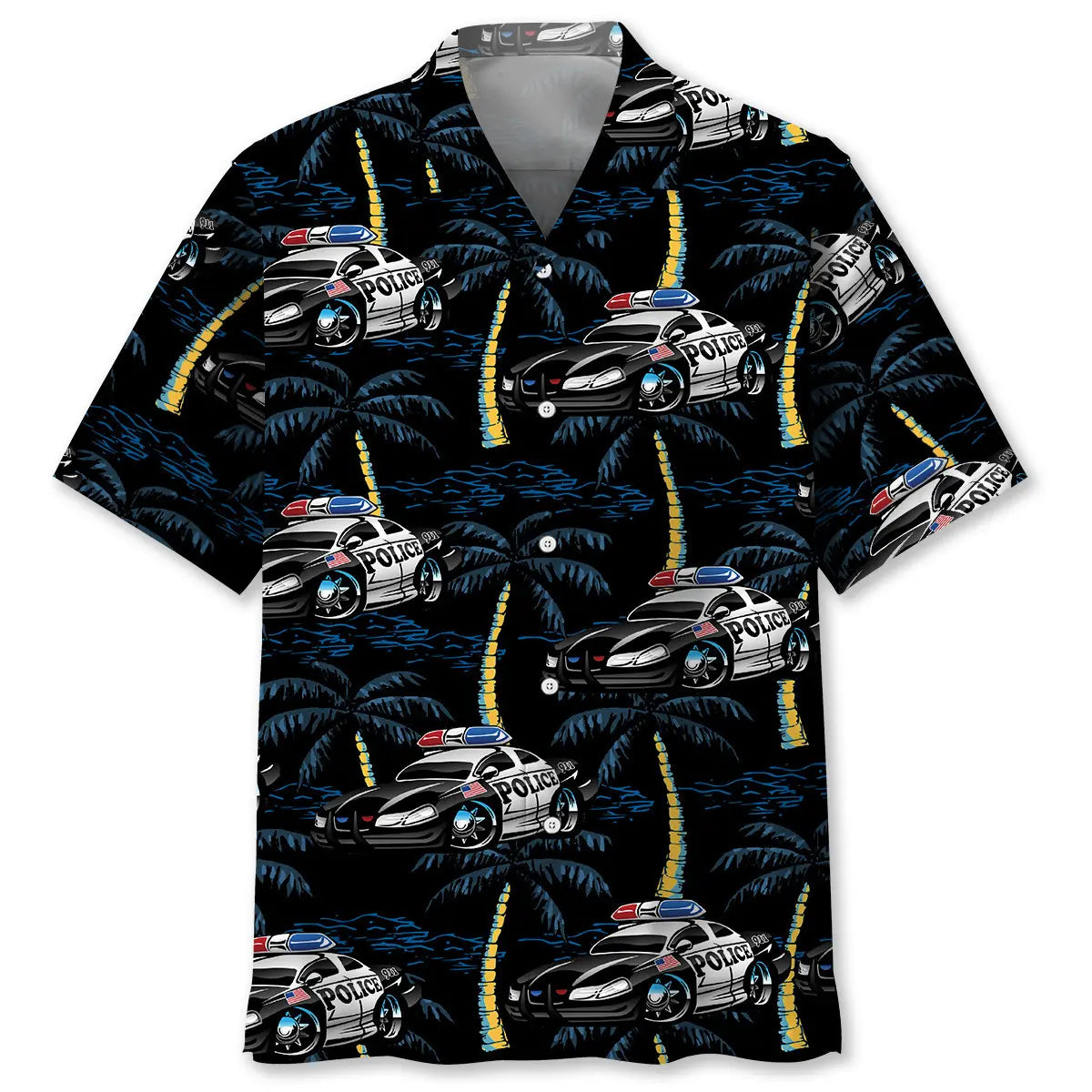 Hawaiian Shirt / Adults / S Funny Police Car Racing Hawaiian Shirt