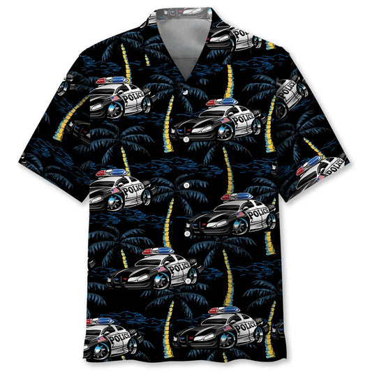 Hawaiian Shirt / Adults / S Funny Police Car Racing Hawaiian Shirt