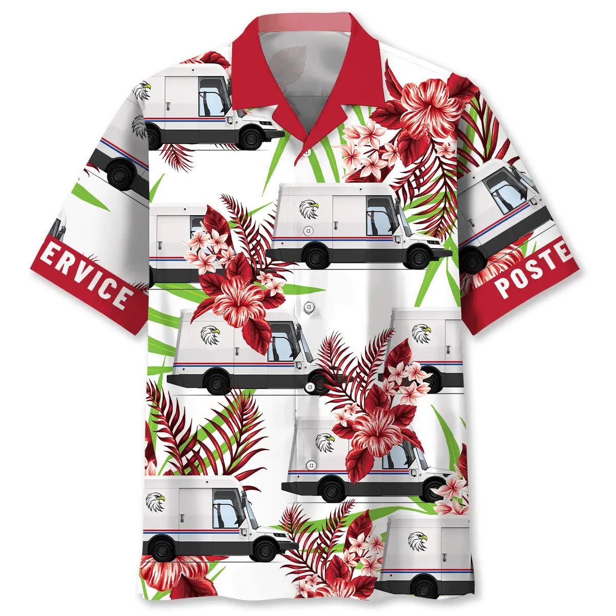 Hawaiian Shirt / Adults / S Funny Postal Service Car Hawaiian Shirt