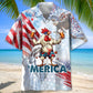 Funny Rooster Happy 4th Of July Hawaiian Shirt