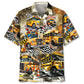 Hawaiian Shirt / Adults / S Funny School Bus Drag Racing Hawaiian Shirt