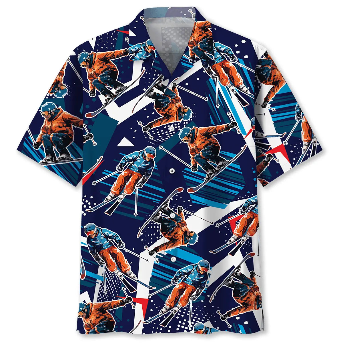Hawaiian Shirt / Adults / S Funny Skiing Hawaiian Shirt Men