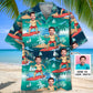 Hawaiian Shirt / Adults / S Funny Surfing Old Man Custom Photo Hawaiian Shirt