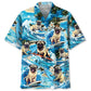 Hawaiian Shirt / Adults / S Funny Surfing Pug Hawaiian Shirt
