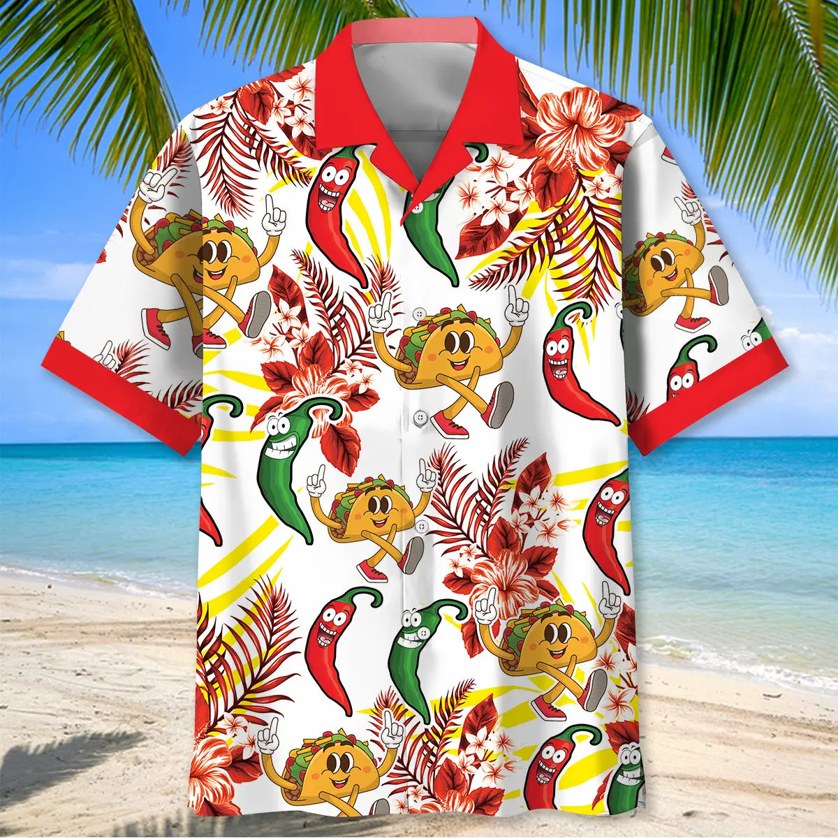 Funny Tacos Dancing Chilies Hawaiian Shirt