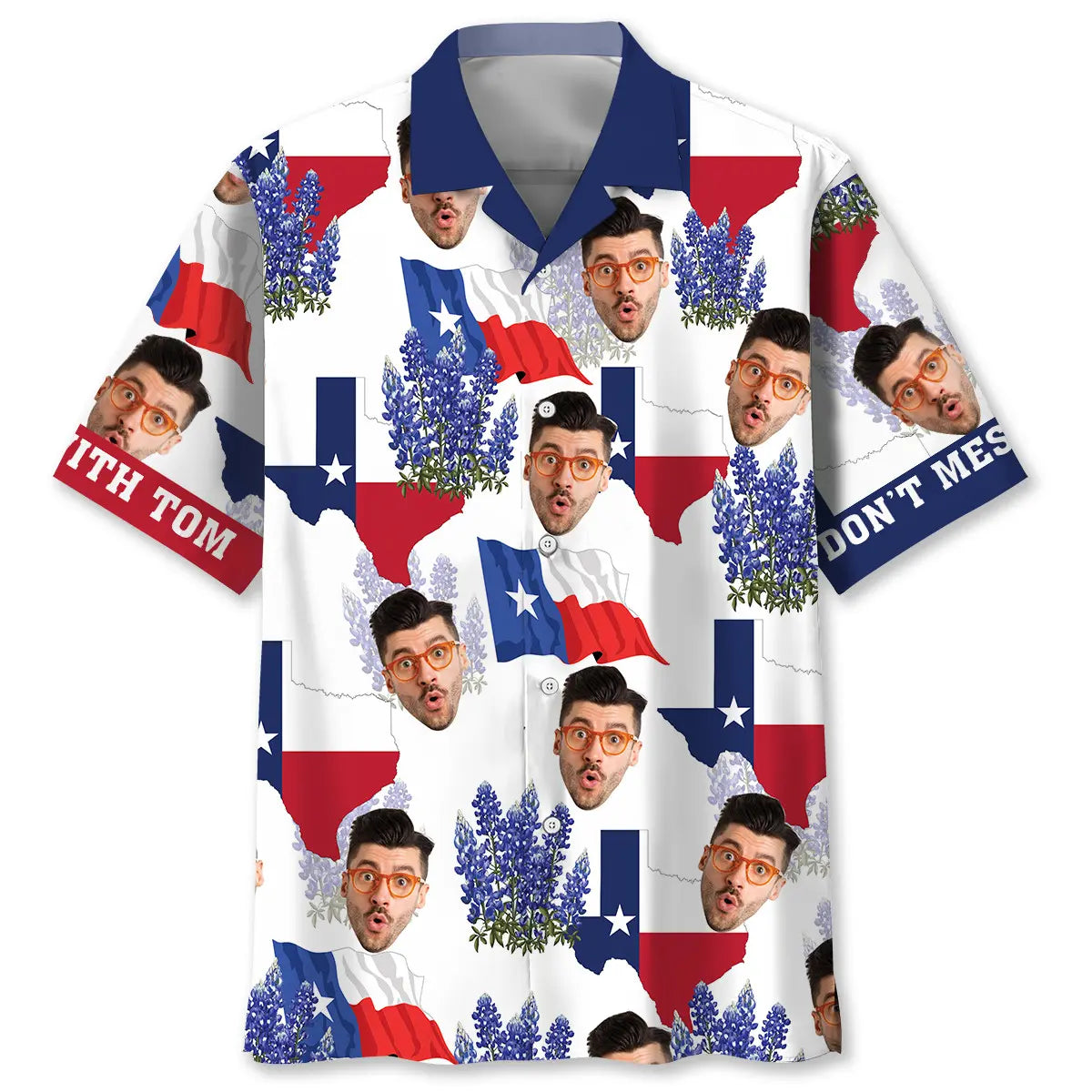 Funny Texas Custom Name Custom Photo Hawaiian Shirt
