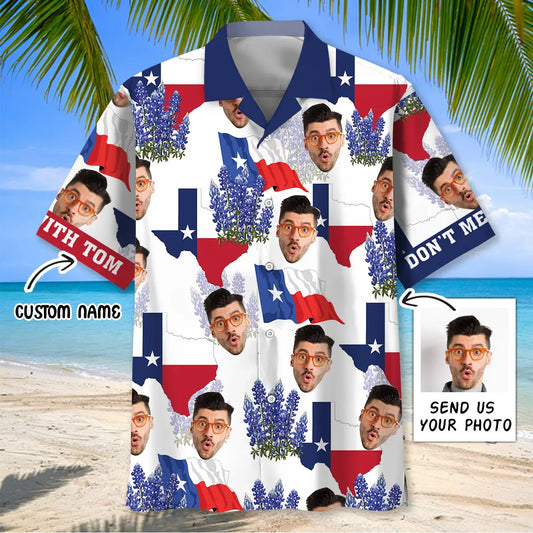 Hawaiian Shirt / Adults / S Funny Texas Custom Name Custom Photo Hawaiian Shirt