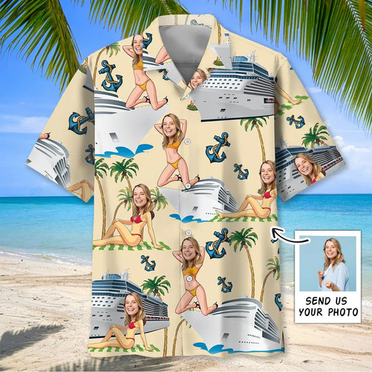 Hawaiian Shirt / Adults / S Funny Wife Face Custom Photo Hawaiian Shirt For Husband