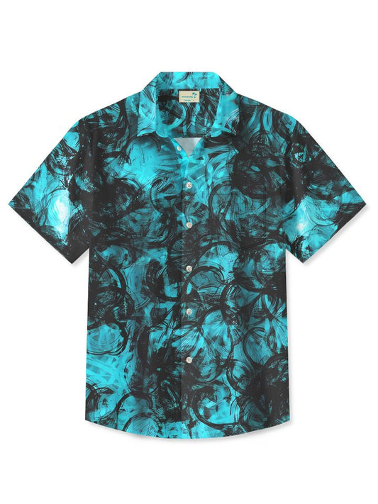 Hawaiian Shirt / Adults / S Geometric Dark Blue Summer Casual Vacation Hawaiian Shirt