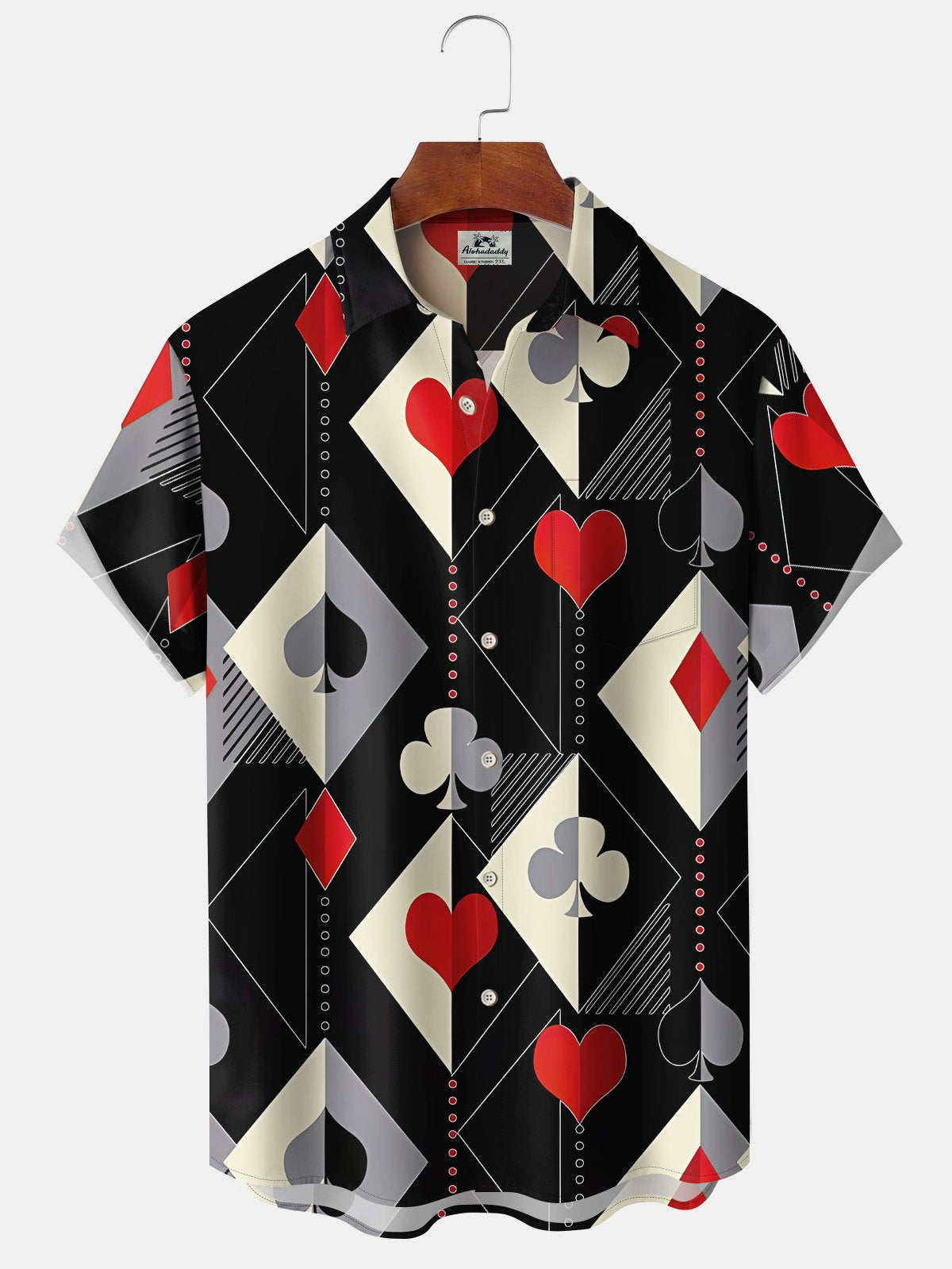 Hawaiian Shirt / Adults / S Geometric Retro 60s Mid-Century Geometric Poker Hawaiian Shirt