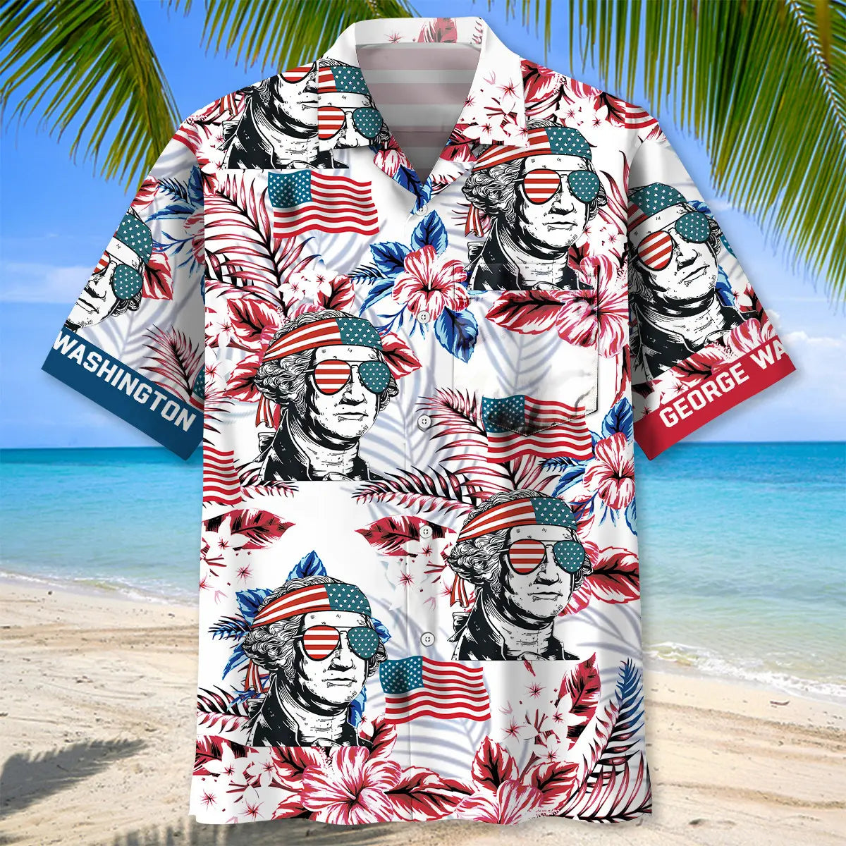 George America Hawaiian Shirt Pocket