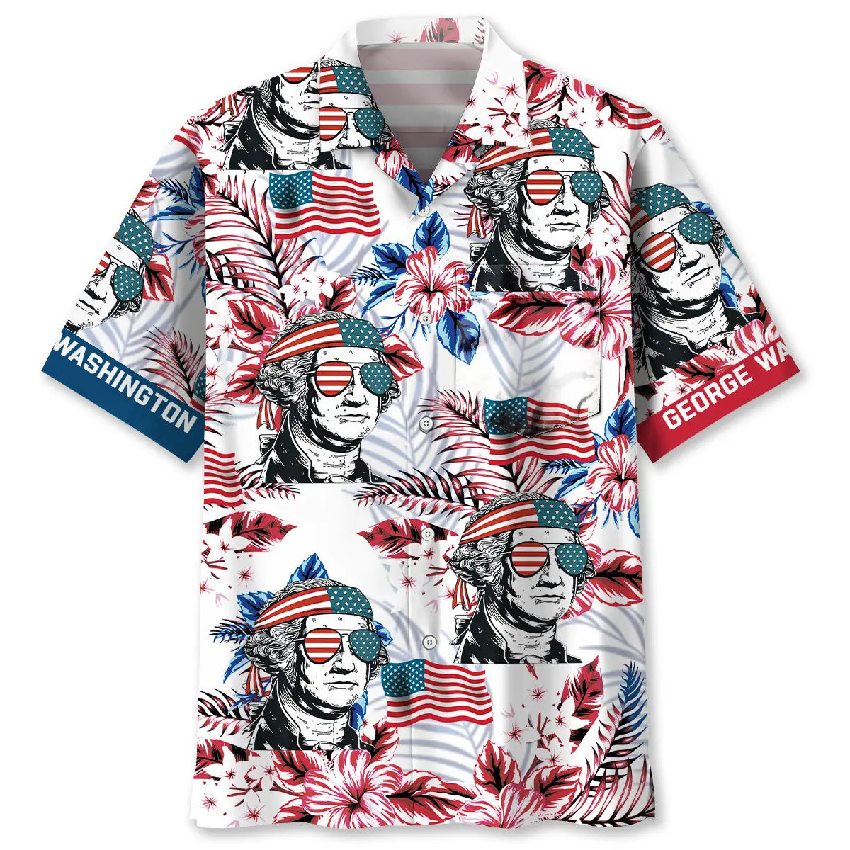 Hawaiian Shirt / Adults / S George America Hawaiian Shirt Pocket