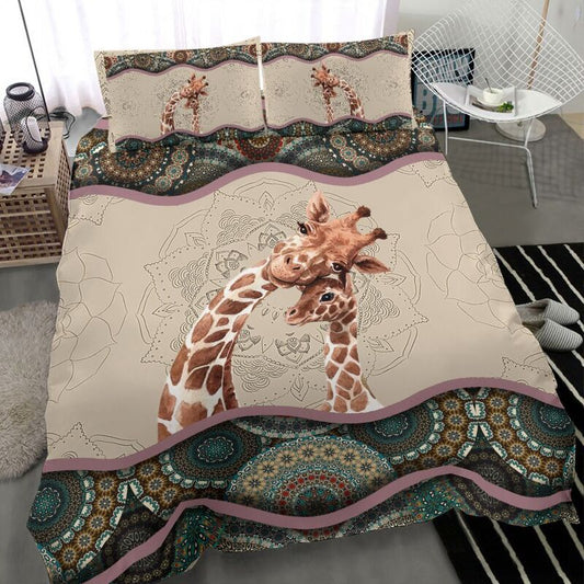 Giraffe Family Together Happiness Bedding Cover For Cozy Bedroom Decor