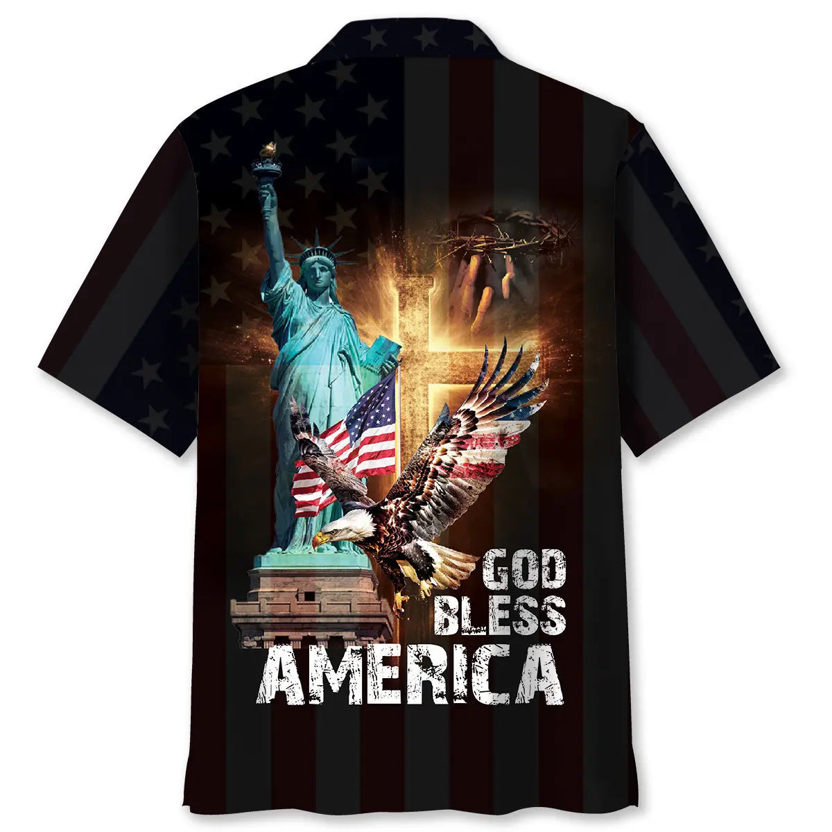 God Bless America Black Hawaiian Shirt