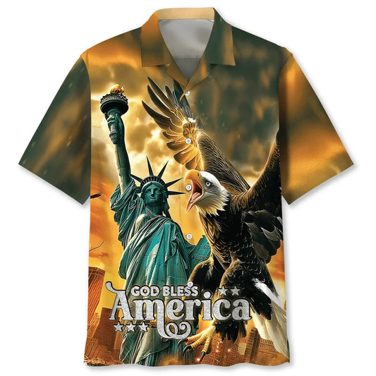 Hawaiian Shirt / Adults / S God Bless America Hawaiian Shirt