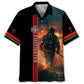 Hawaiian Shirt / Adults / S God Bless Firefighter Hawaiian Shirt