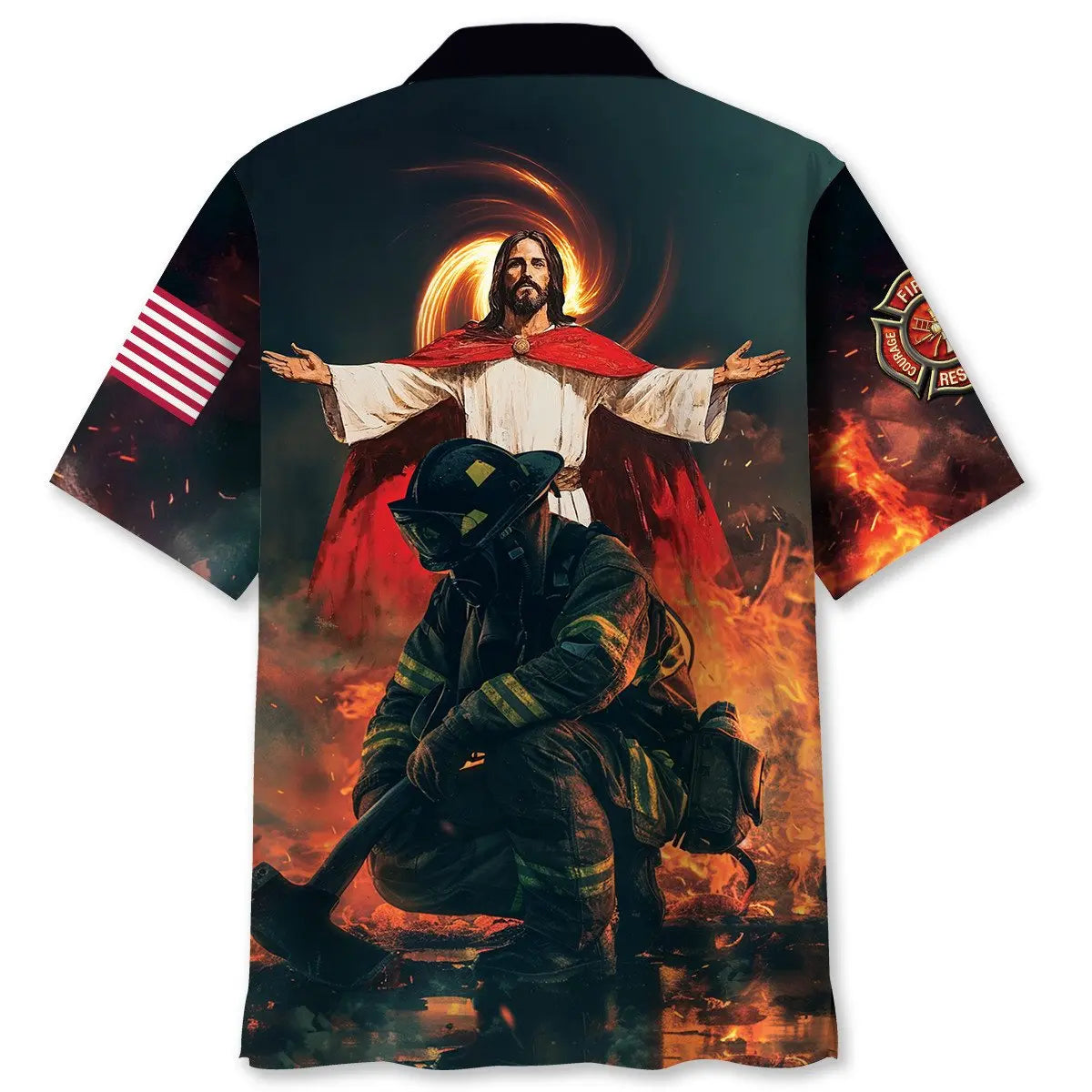 God Bless Firefighters Hawaiian Shirt