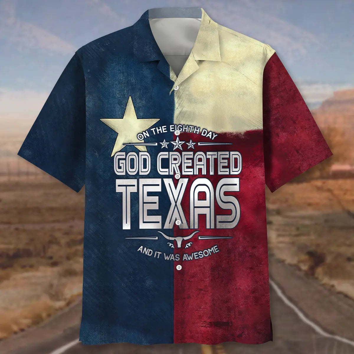 God Created Texas Hawaiian Shirt
