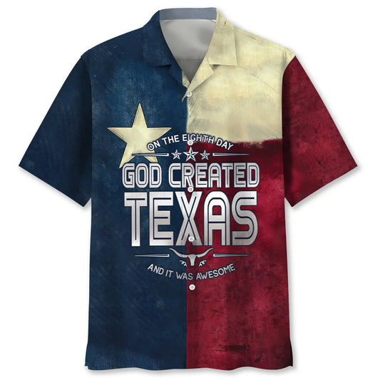 Hawaiian Shirt / Adults / S God Created Texas Hawaiian Shirt