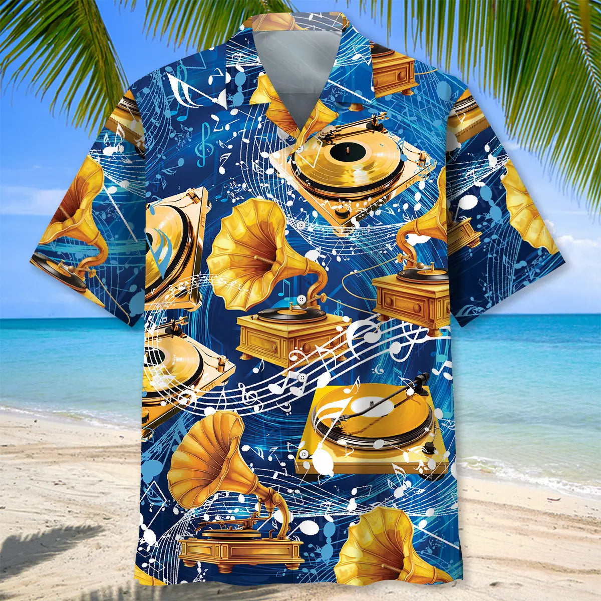 Gold Vinyl Record Hawaiian Shirt