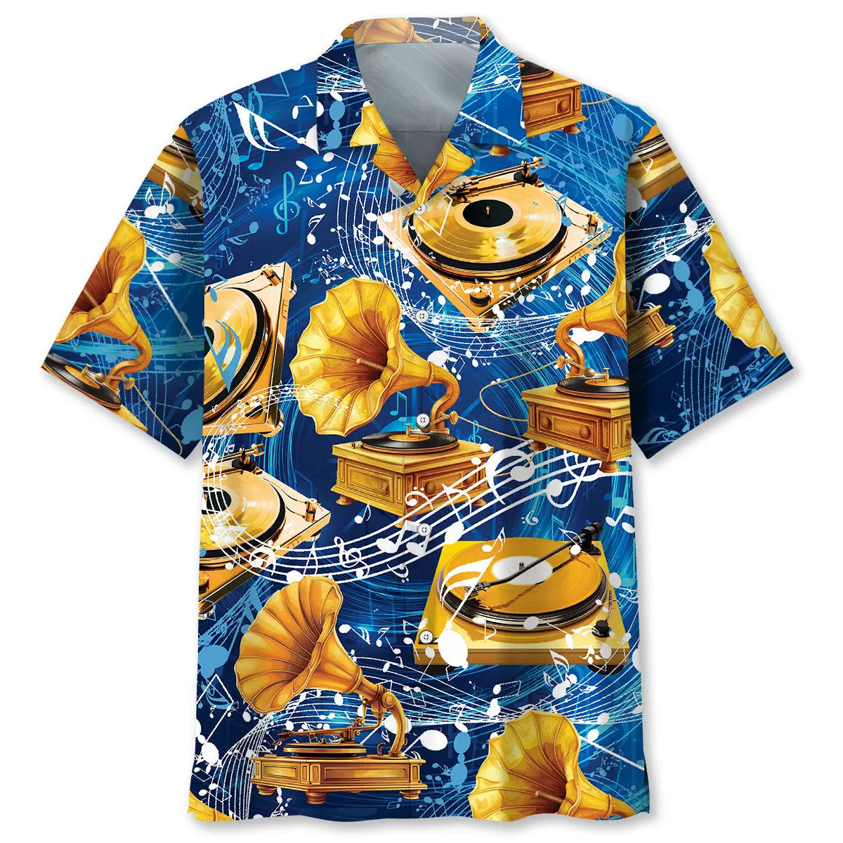 Hawaiian Shirt / Adults / S Gold Vinyl Record Hawaiian Shirt