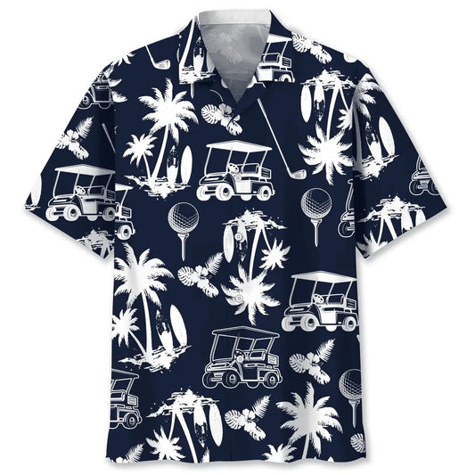 Hawaiian Shirt / Adults / S Golf Black Hawaiian Shirt