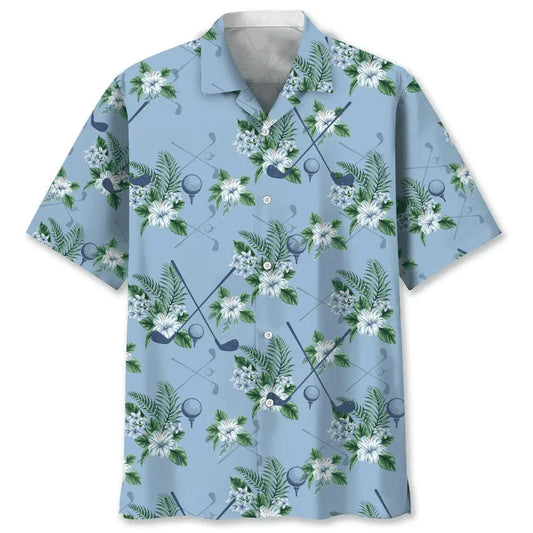 Hawaiian Shirt / Adults / S Golf Blue Tropical Hawaiian Shirt