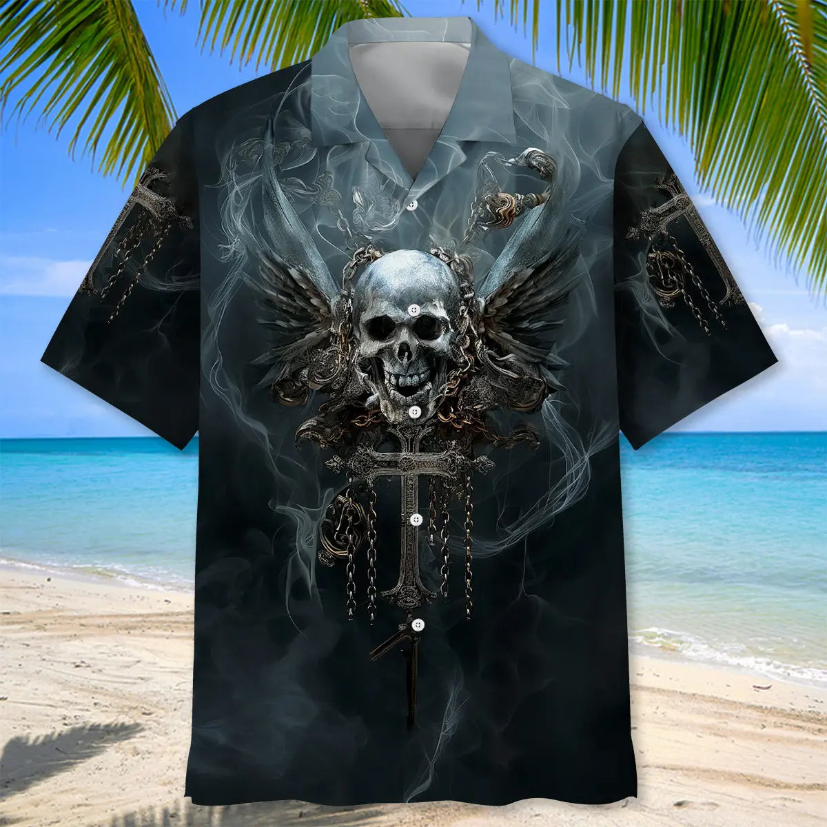 Gothic Skull Art Hawaiian Shirt