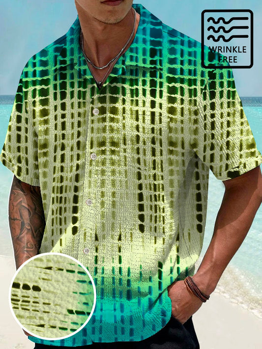 Hawaiian Shirt / Adults / S Gradient Geometric Dot Men's Button Button Casual Hawaiian Shirt