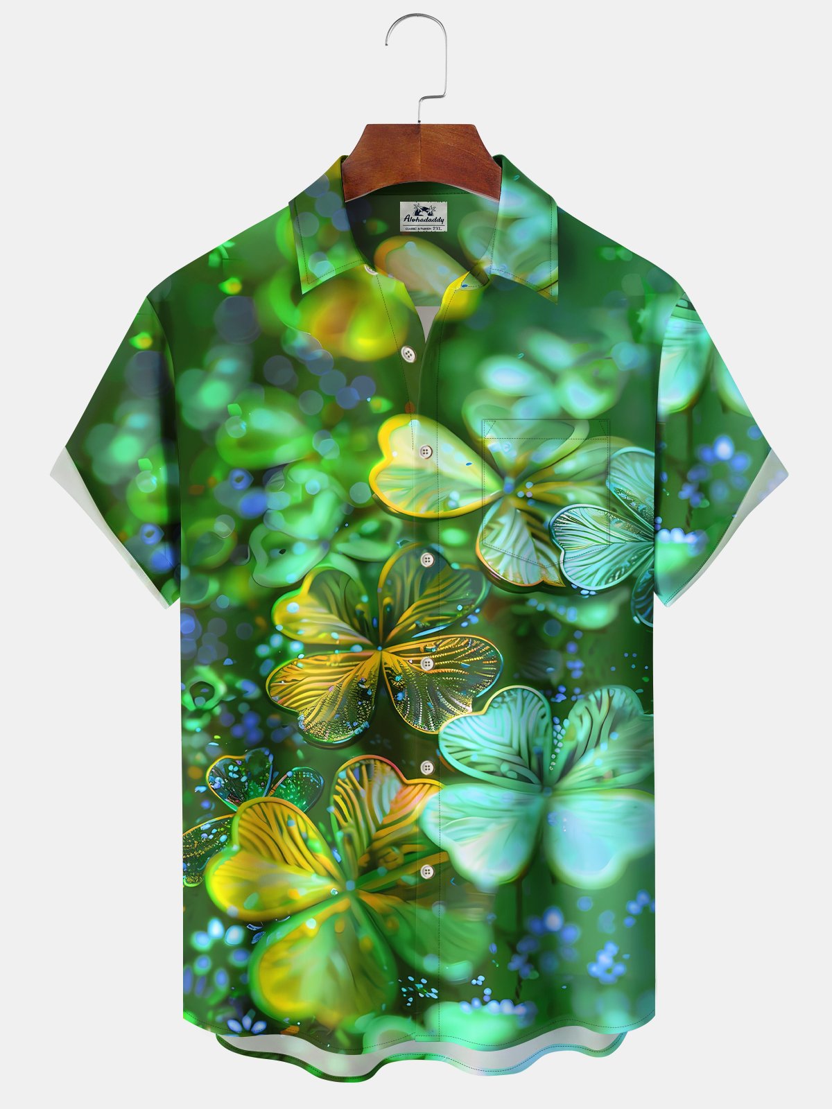 Hawaiian Shirt / Adults / S Gradient Shamrock Vintage St. Patrick's Hawaiian Shirt