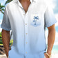 Hawaiian Shirt / Adults / S Gradient Solid Color Basic Hawaiian Coconut Tree Vacation Hawaiian Shirt