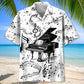 Grand Piano Black White Hawaiian Shirt Pocket