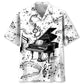Hawaiian Shirt / Adults / S Grand Piano Black White Hawaiian Shirt Pocket