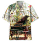 Hawaiian Shirt / Adults / S Grand Piano In Garden Hawaiian Shirt
