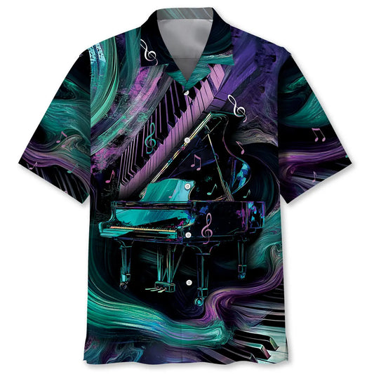 Hawaiian Shirt / Adults / S Grand Piano Magic Wave Hawaiian Shirt