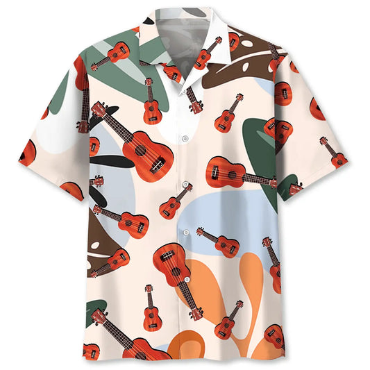 Hawaiian Shirt / Adults / S Graphic Summer Ukulele Hawaiian Shirt