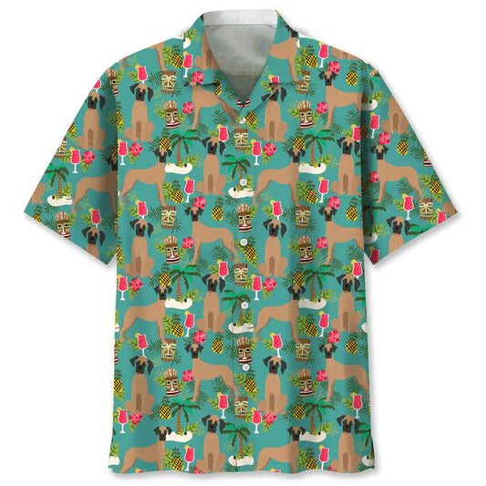 Hawaiian Shirt / Adults / S Great Dane Hawaiian Beach Hawaiian Shirt