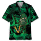 Hawaiian Shirt / Adults / S Green Smoky Skull Love Hawaiian Shirt