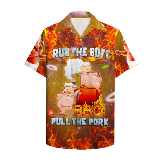 Hawaiian Shirt / Adults / S Grilling Rub The Butt Pull The Pork Unisex Hawaiian Shirt Aloha Shirt