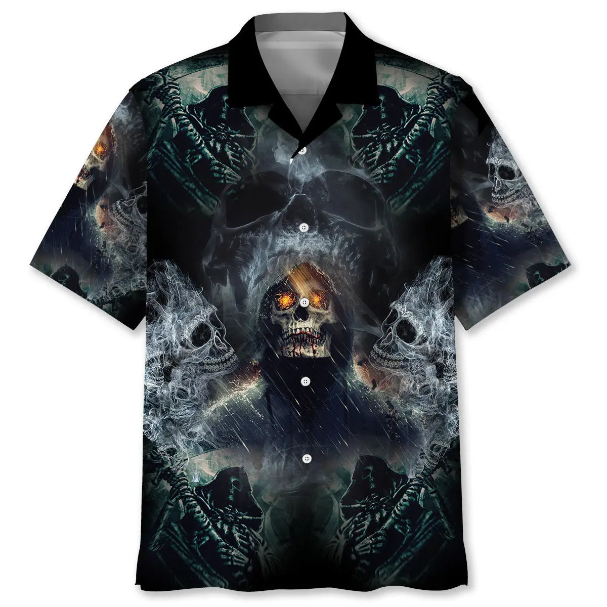 Hawaiian Shirt / Adults / S Grim Reaper Skull Hawaiian Shirt