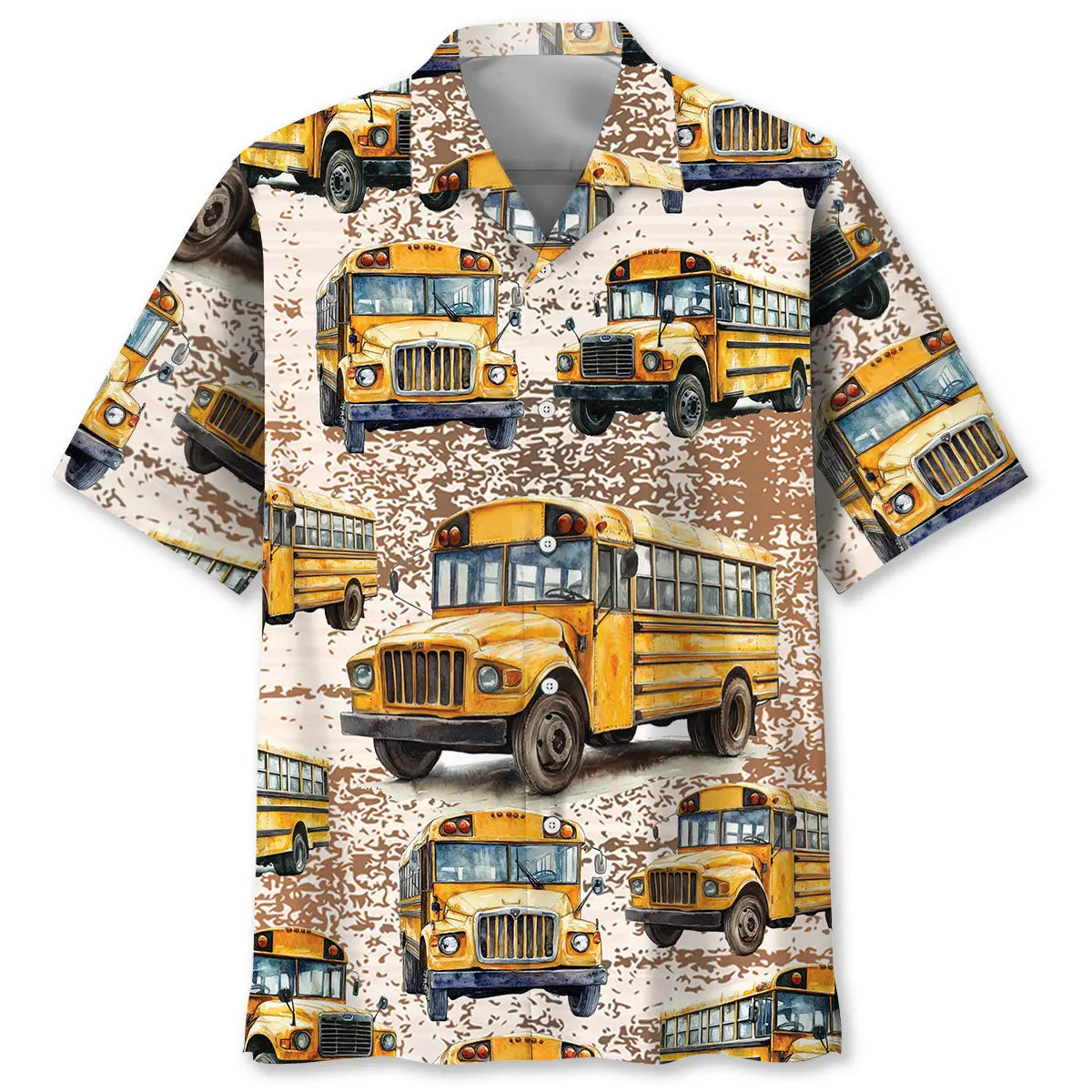 Hawaiian Shirt / Adults / S Grunge Retro School Bus Hawaiian Shirt