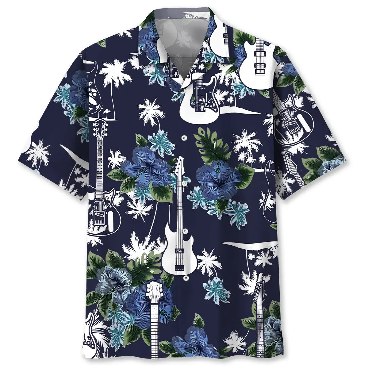 Hawaiian Shirt / Adults / S Guitar Blue Nature Hawaiian Shirt