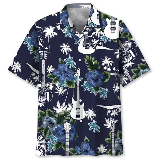 Hawaiian Shirt / Adults / S Guitar Blue Nature Hawaiian Shirt