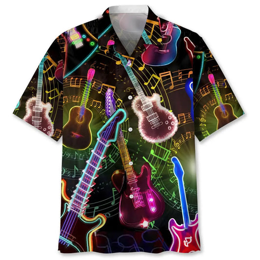 Hawaiian Shirt / Adults / S Guitar Light Hawaiian Shirt