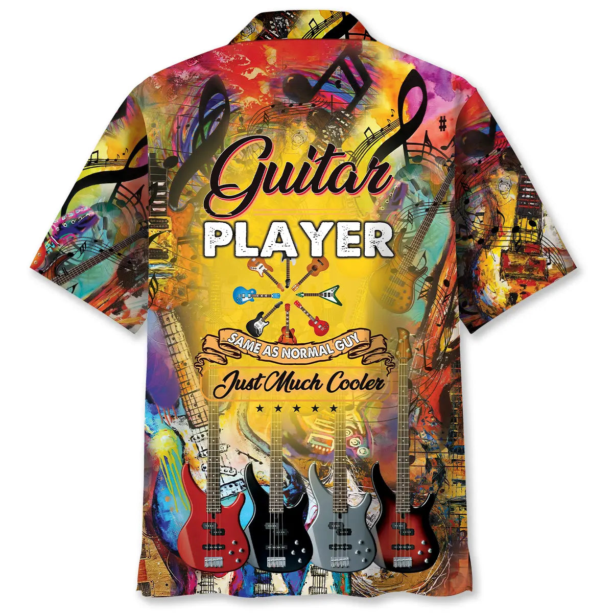Hawaiian Shirt / Adults / S Guitar Player Same As Normal Guy Just Much Cooler Hawaiian Shirt