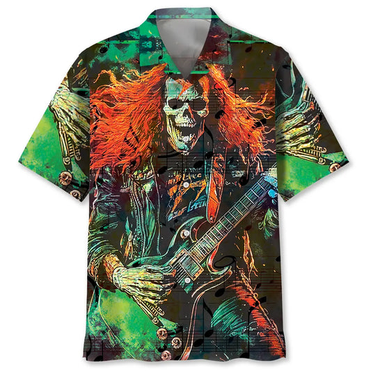 Hawaiian Shirt / Adults / S Guitar Rock Star Hawaiian Shirt