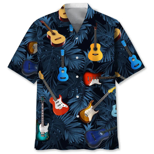 Hawaiian Shirt / Adults / S Guitar Tropical Hawaiian Shirt