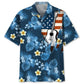 Hawaiian Shirt / Adults / S Guitar Usa Blue Tropical Hawaiian Shirt