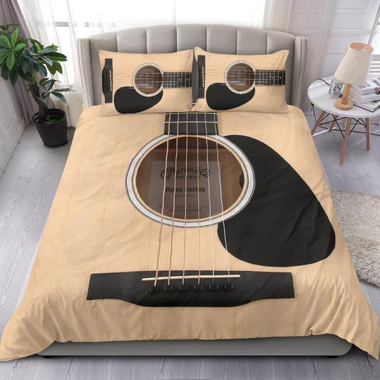 Vintage Guitar Bedding Cover For Boho Bedroom Decor